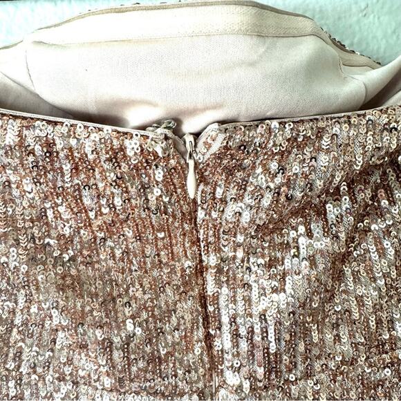 Lulus Lavish Lover Rose Gold Strapless Sequin Maxi Dress Size XS - Picture 4 of 8
